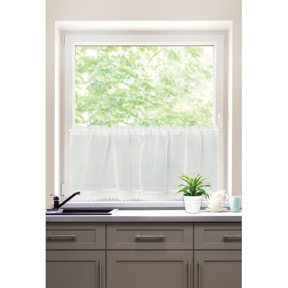 Firanka zazdrostka z tunelem, SEDA, 60x150, biała