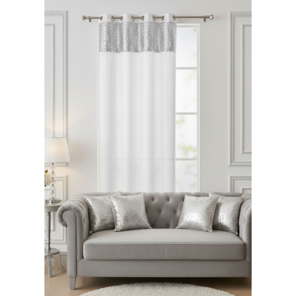 Firana z kółkami SIREN 140x260, kolor biały