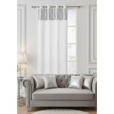 Firana z kółkami SIREN 140x260, kolor biały