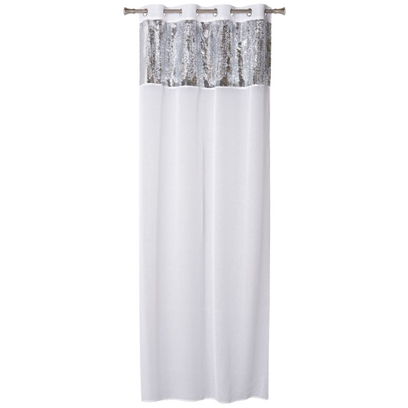 Firana z kółkami SIREN 140x260, kolor biały