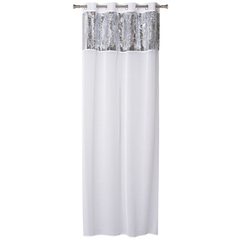 Firana z kółkami SIREN 140x260, kolor biały