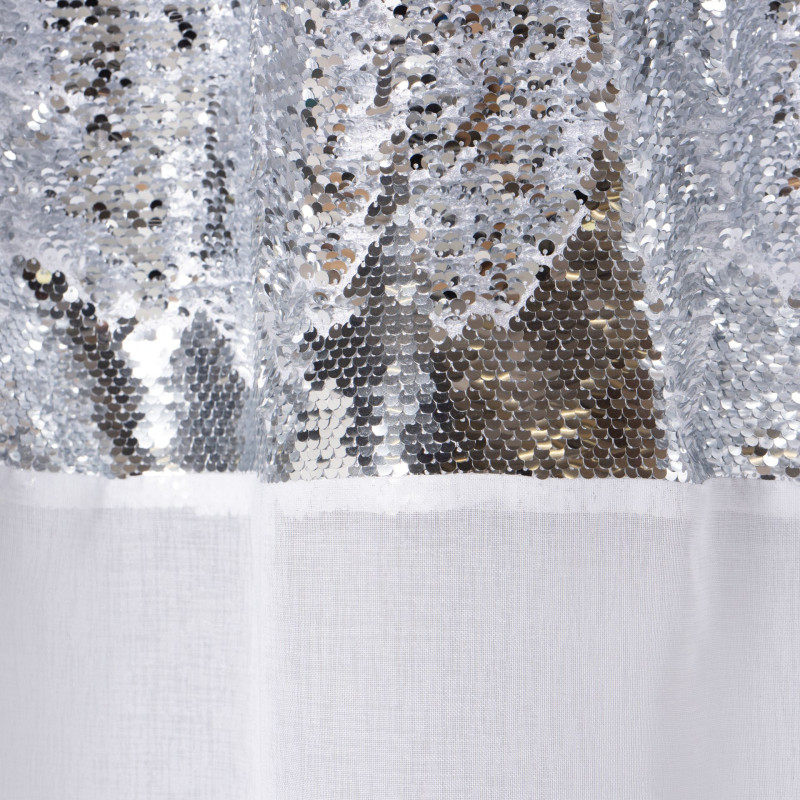 Firana z kółkami SIREN 140x260, kolor biały