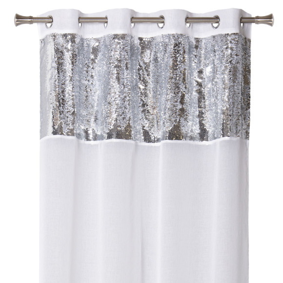 Firana z kółkami SIREN 140x260, kolor biały