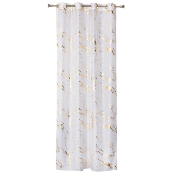 Firana z kółkami STORM 140x260cm biały/złoty