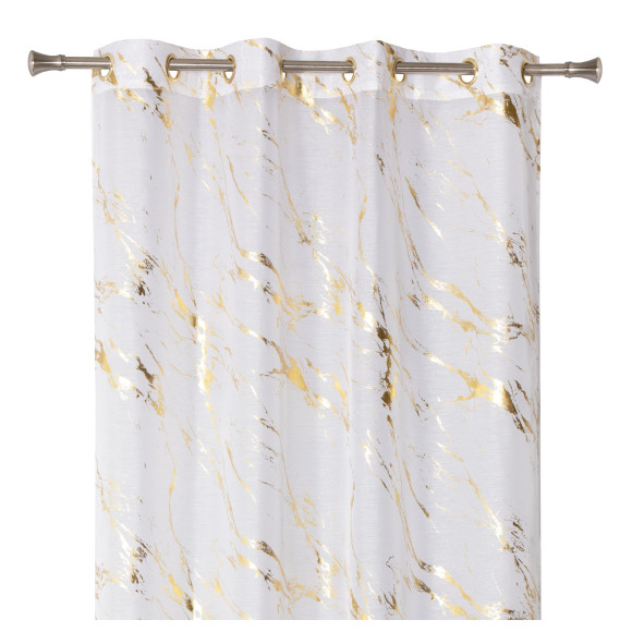 Firana z kółkami STORM 140x260cm biały/złoty