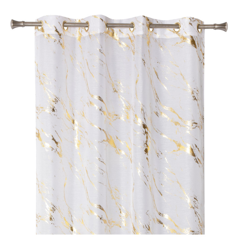 Firana z kółkami STORM 140x260cm biały/złoty