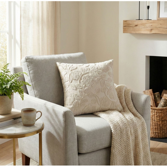 Poszewka EUSTO 45x45 cm, kolor ecru 2S