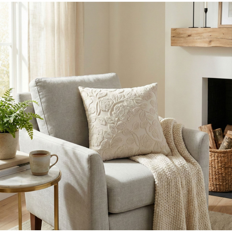 Poszewka EUSTO 45x45 cm, kolor ecru 2S