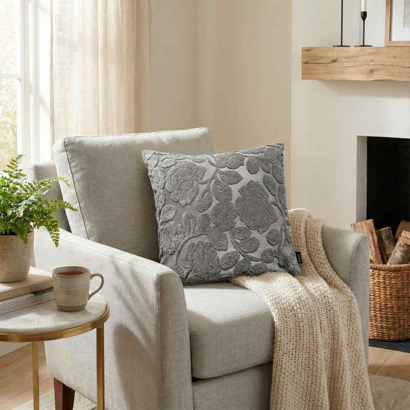 Poszewka EUSTO 45x45 cm, kolor szary 2s