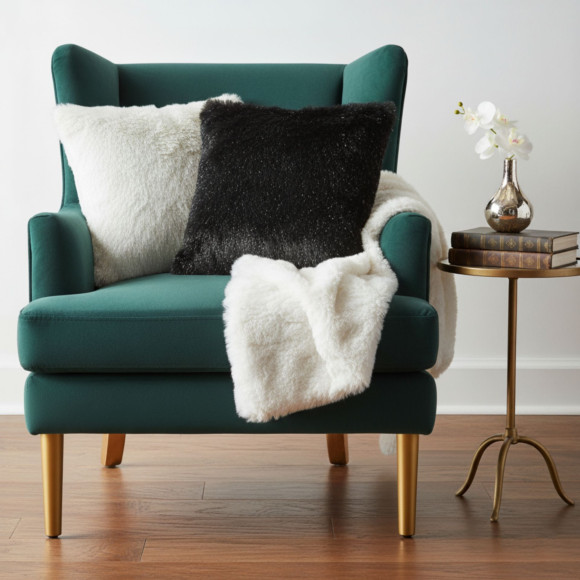 Poszewka MESSY 45x45cm, kolor czarny