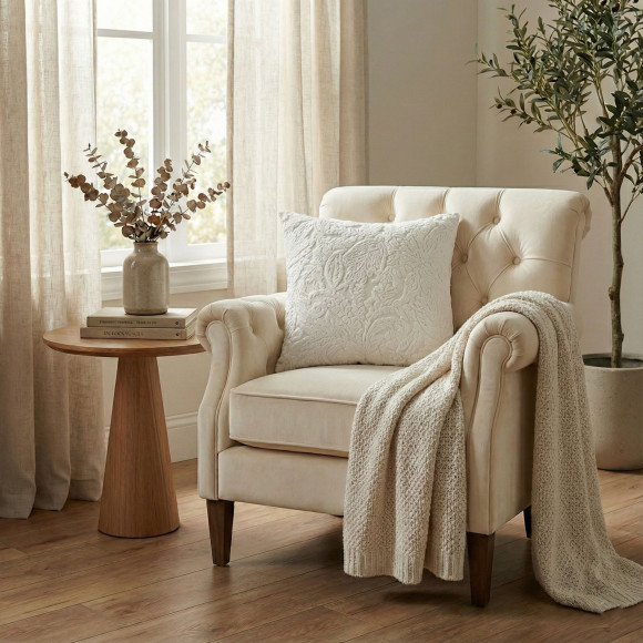 Poszewka NIVA 45x45 cm, kolor ecru 2S