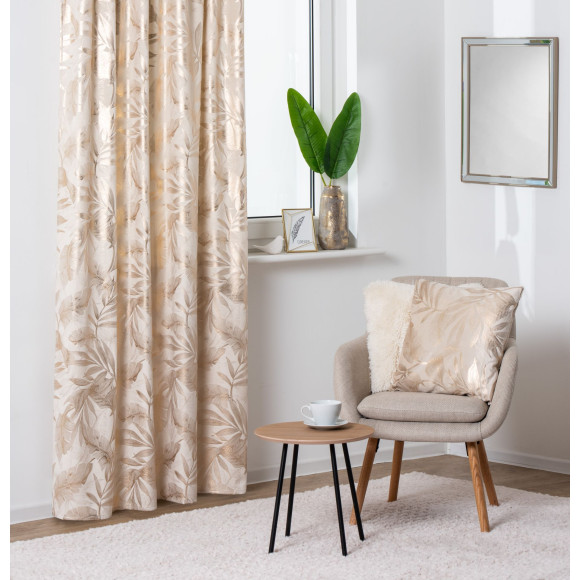 Poszewka VELORA 45x45 cm, kolor ecru-złoty