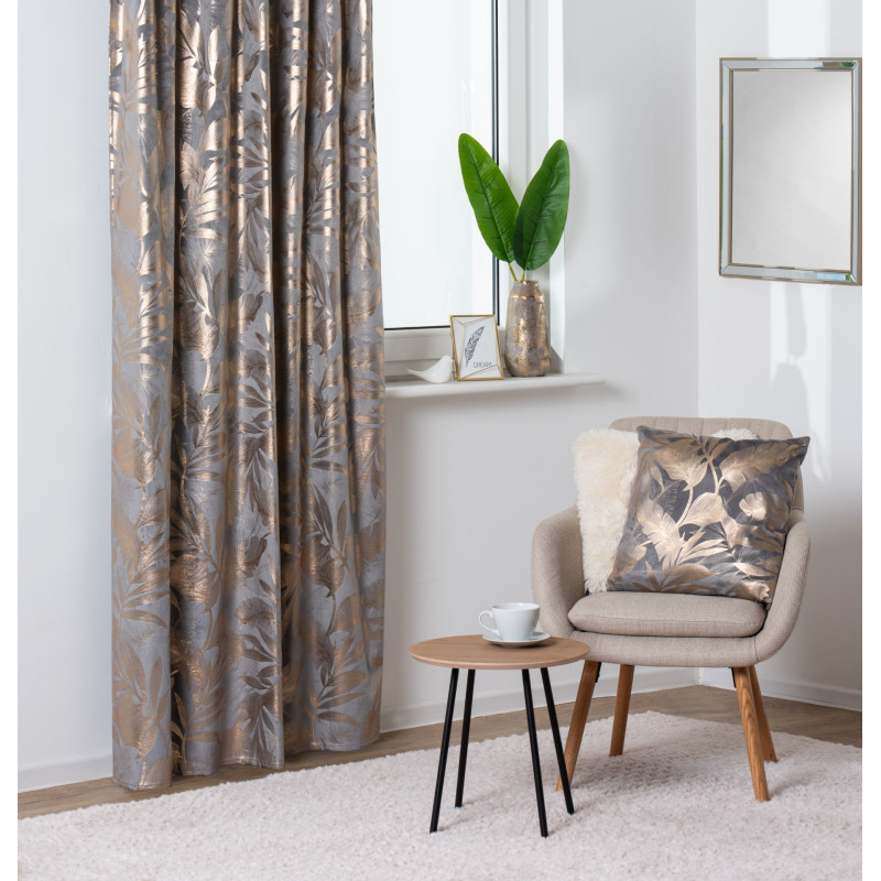 Poszewka VELORA 45x45 cm, kolor szaro-złoty