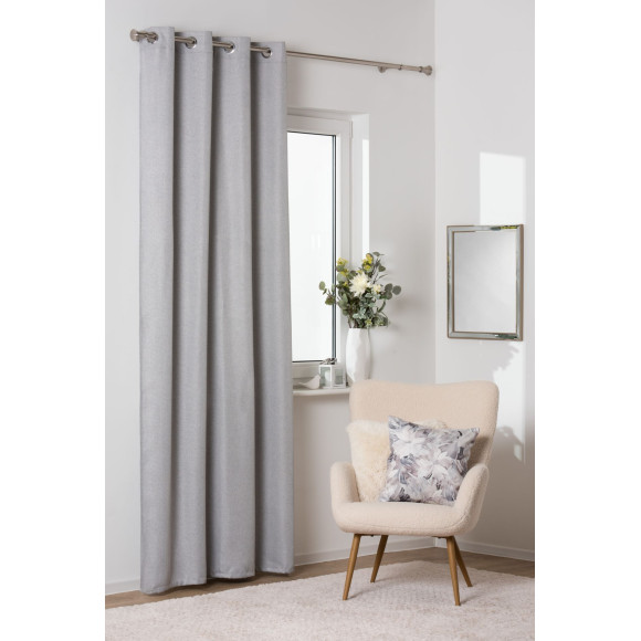 Zasłona z kółkami DIMA 140x250 cm, kol. jasnoszary