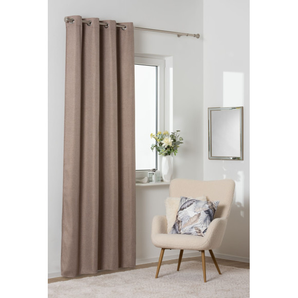 Zasłona z kółkami DIMA 140x250 cm, kol.taupe