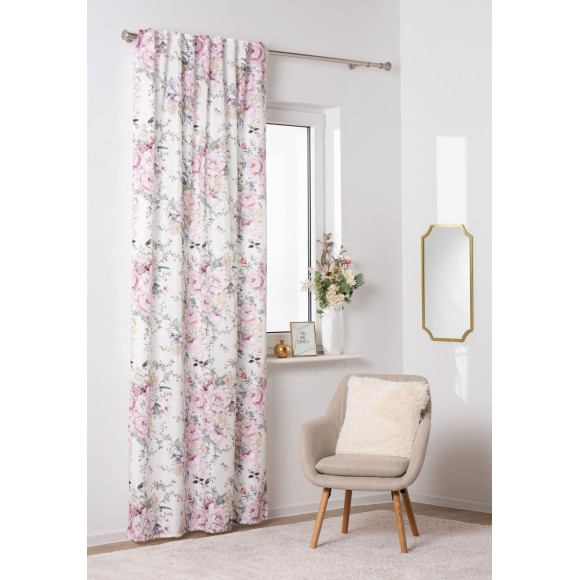 Zasł. z taśmą MARI rozm.140x250cm, kolor biały