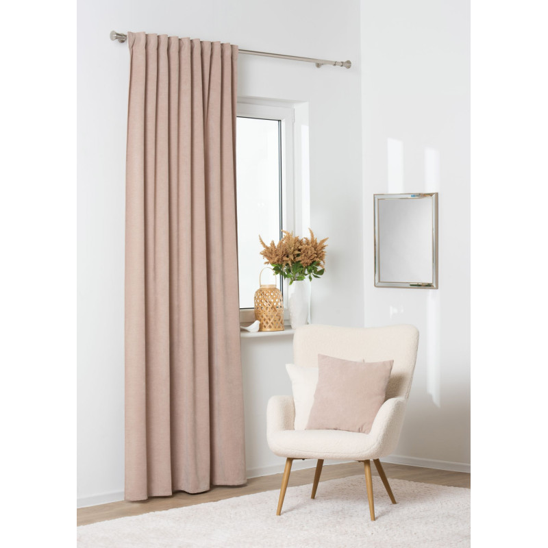Zasłona z taśmą MILA 140x260 cm taupe