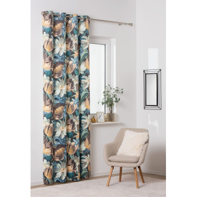 Zasł. z kółkami MONA rozm.140x250cm, kolor brązowy