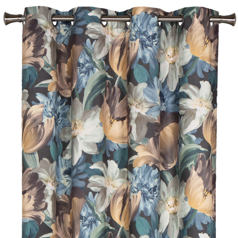 Zasł. z kółkami MONA rozm.140x250cm, kolor brązowy