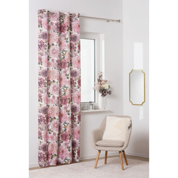 Zasł. z kółkami NOIA rozm.140x250cm, kolor biały