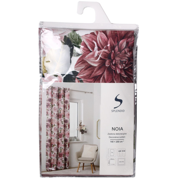 Zasł. z kółkami NOIA rozm.140x250cm, kolor biały