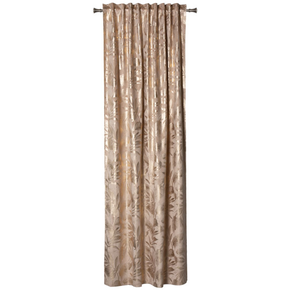 Zasłona na taśmie VELORA,140x260cm,k.beżowo-złoty