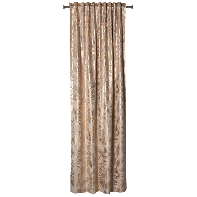 Zasłona na taśmie VELORA,140x260cm,k.beżowo-złoty