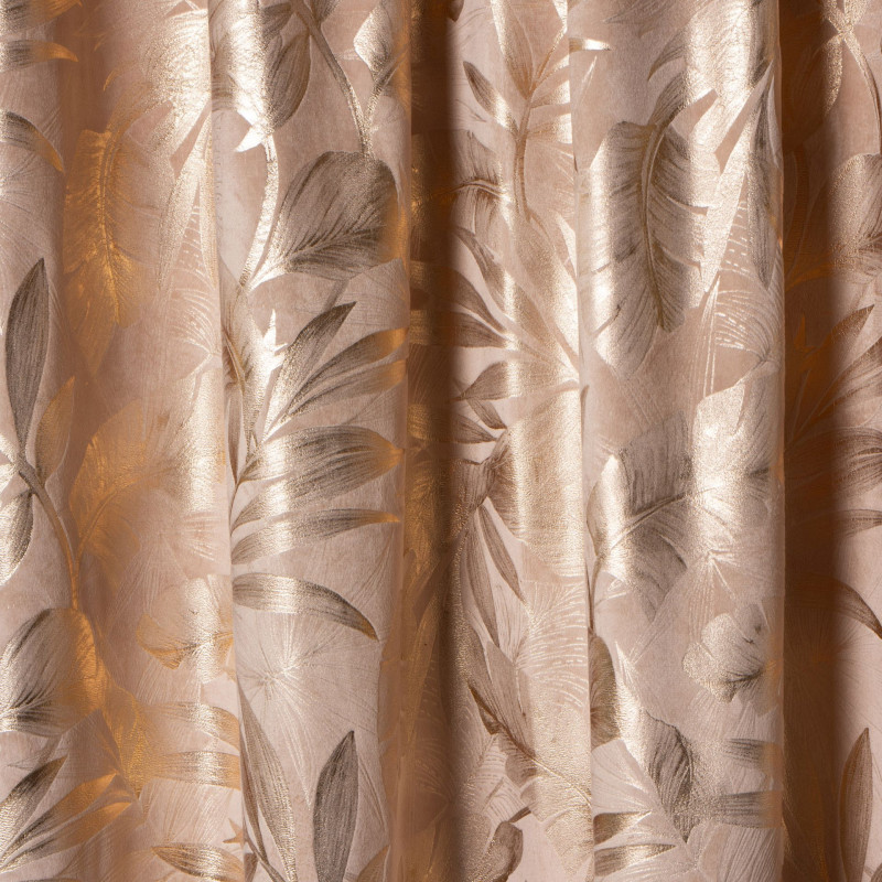 Zasłona na taśmie VELORA,140x260cm,k.beżowo-złoty