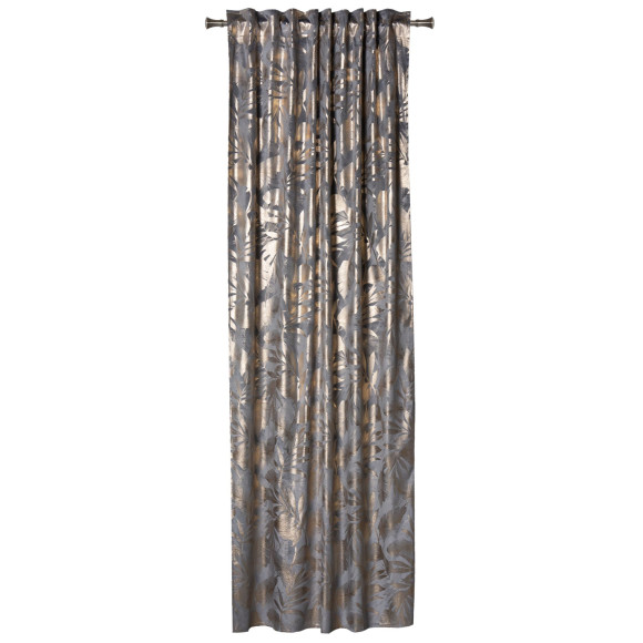 Zasłona na taśmie VELORA,140x260cm,k.szaro-złoty
