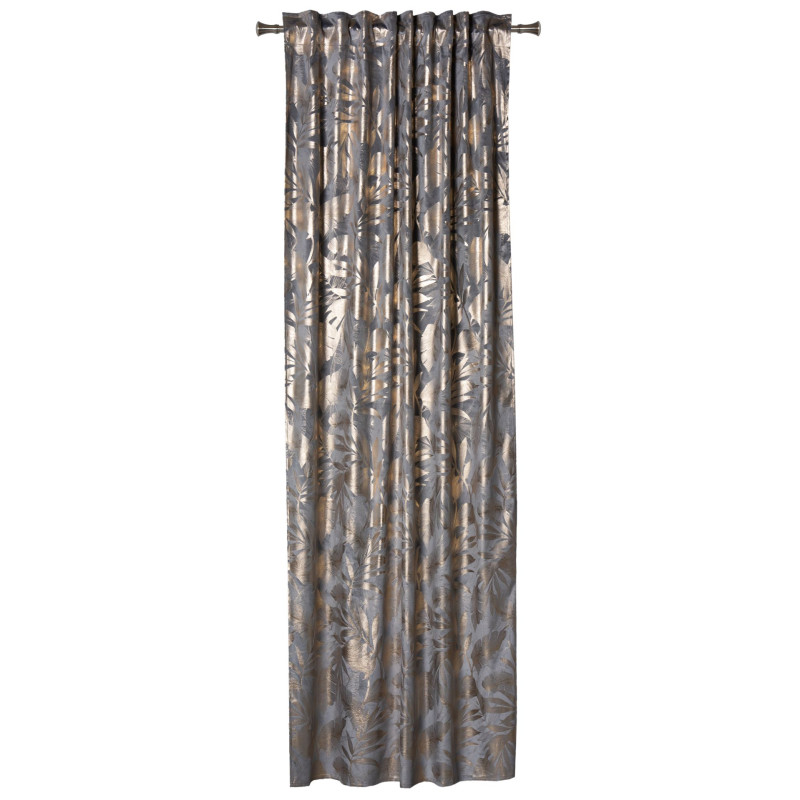 Zasłona na taśmie VELORA,140x260cm,k.szaro-złoty