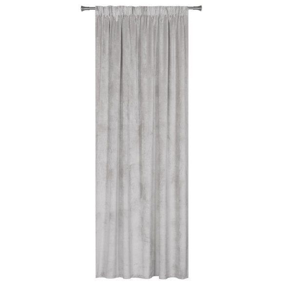 Zasłona z taśmą VERA rozm.140x250, kolor jasnoszary