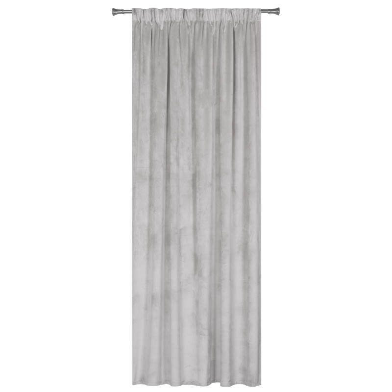 Zasłona z taśmą VERA rozm.140x250, kolor jasnoszary