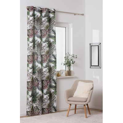 Zasłona z kółkami THEA 140x250 Zielony