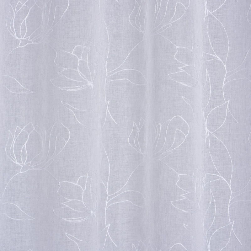 Firana z kółkami CAMIA 140x250cm kol.biały