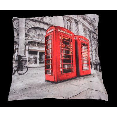Poszewka LONDON, rozm 40x40 cm kol czrano/czerwony