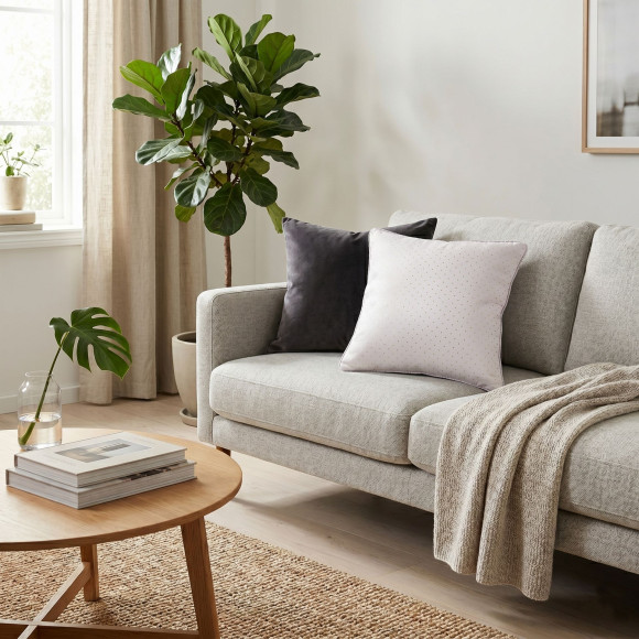 Poszewka w kropki PURE CHIC 45x45 biały+złoty