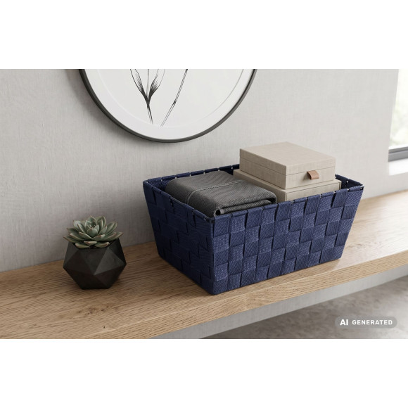 Organizer DOMI 13x30x20cm, pleciony, granat