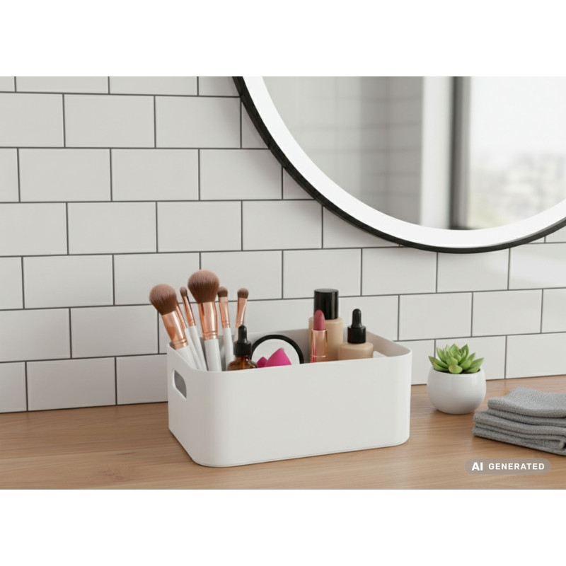 Organizer MAKEUP, rozm. 21,5x15x8,5cm, kolor biały