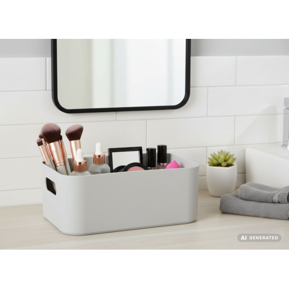Organizer MAKEUP, rozm. 21,5x15x8,5cm, kolor szary