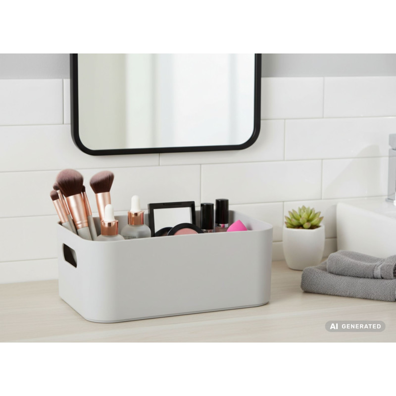 Organizer MAKEUP, rozm. 21,5x15x8,5cm, kolor szary